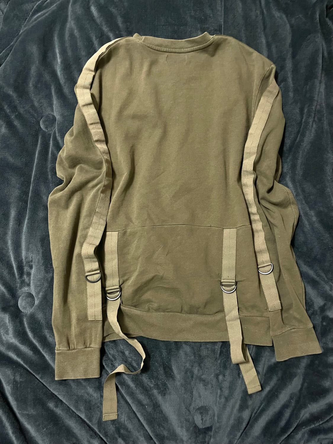 00s 빈티지 벨티드 포인트 롱슬리브 맨투맨 Vkei그런지밀리터리코르티스 상품이미지3