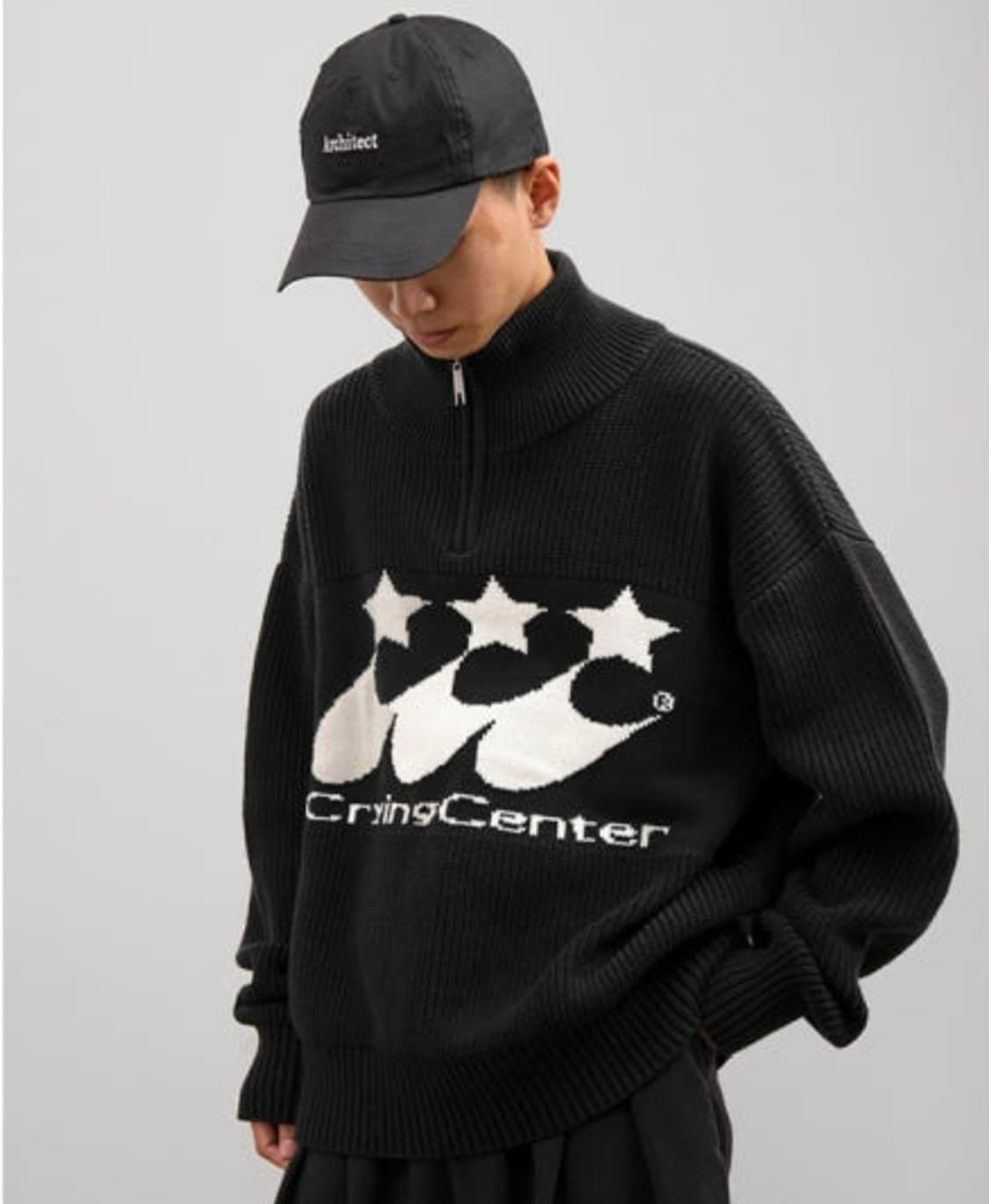 (M)크라잉센터 투톤 하프집업 상품이미지1