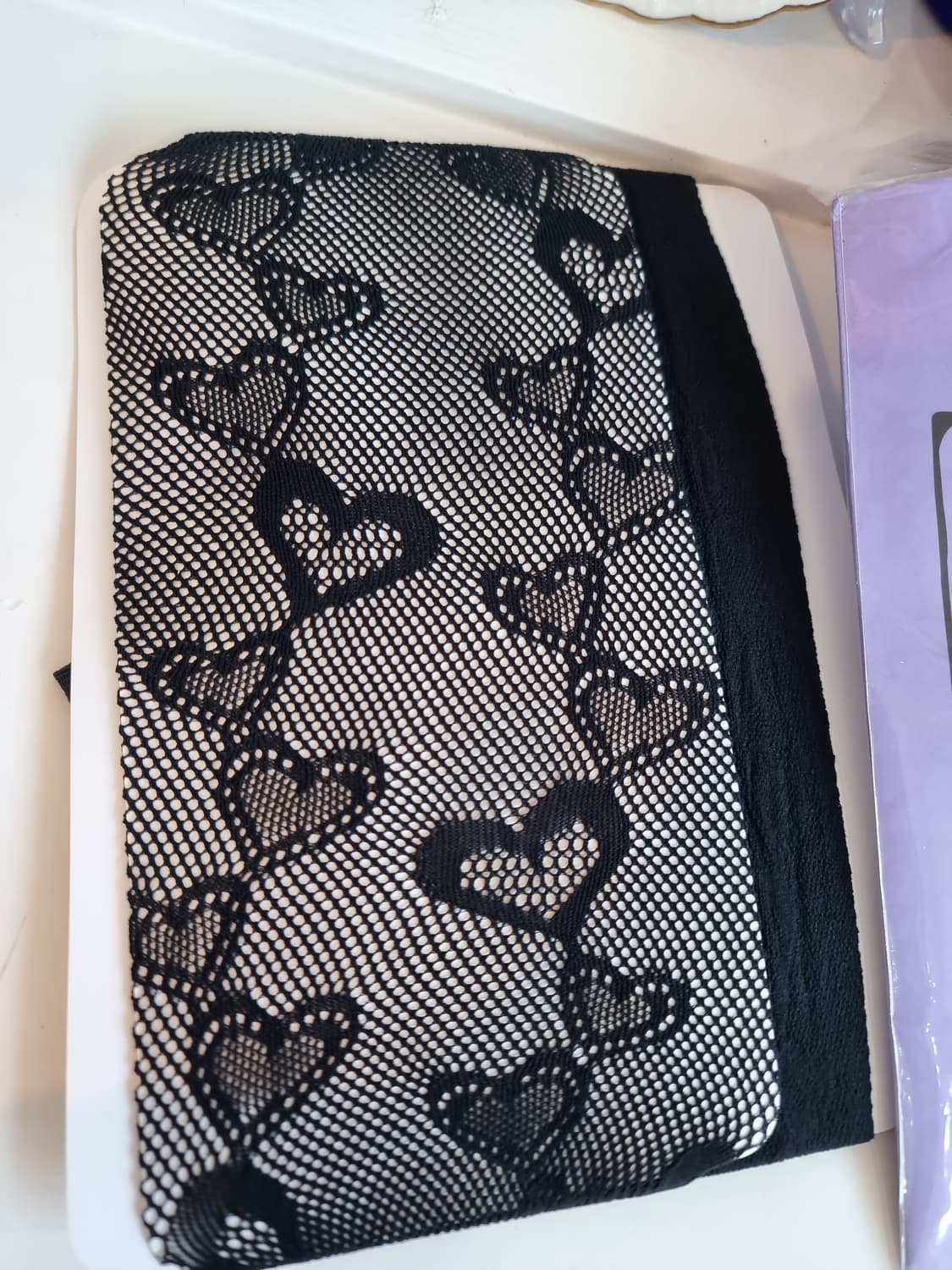 안나수이 하트 망사 스타킹 S~L 블랙 상품이미지3