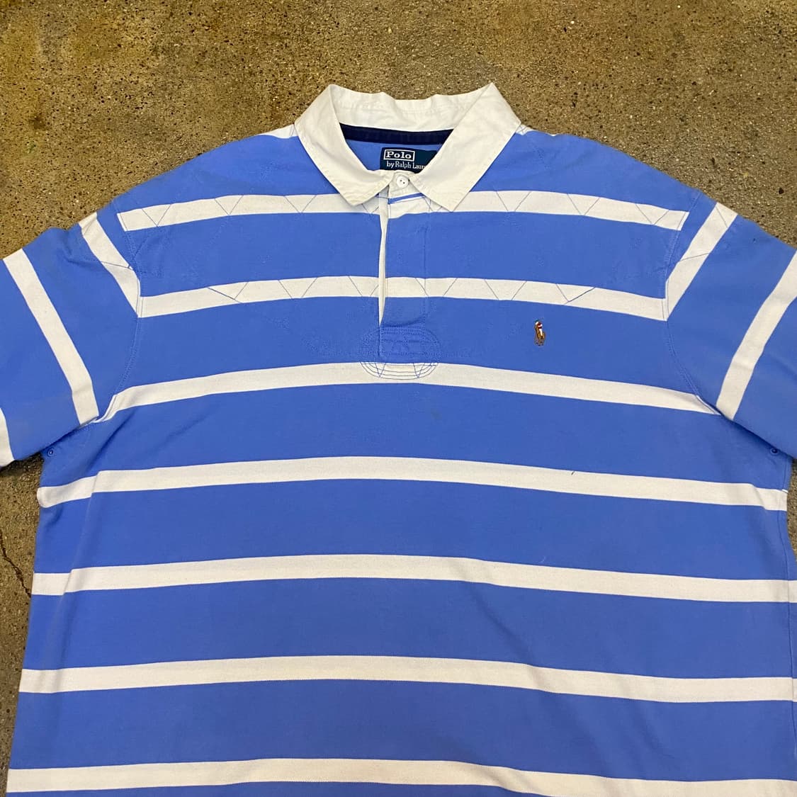 레어) 미국 빈티지 폴로 스트라이프 반팔 럭비티 반팔티 셔츠 빅사이즈 상품이미지3