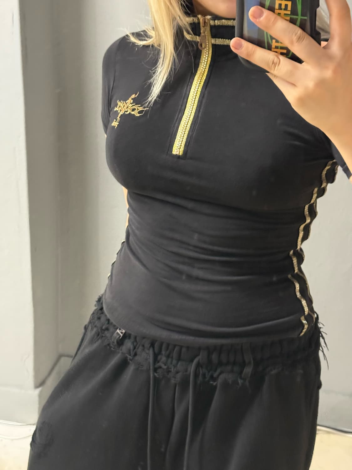 side-line detail high-neck top 상품이미지4