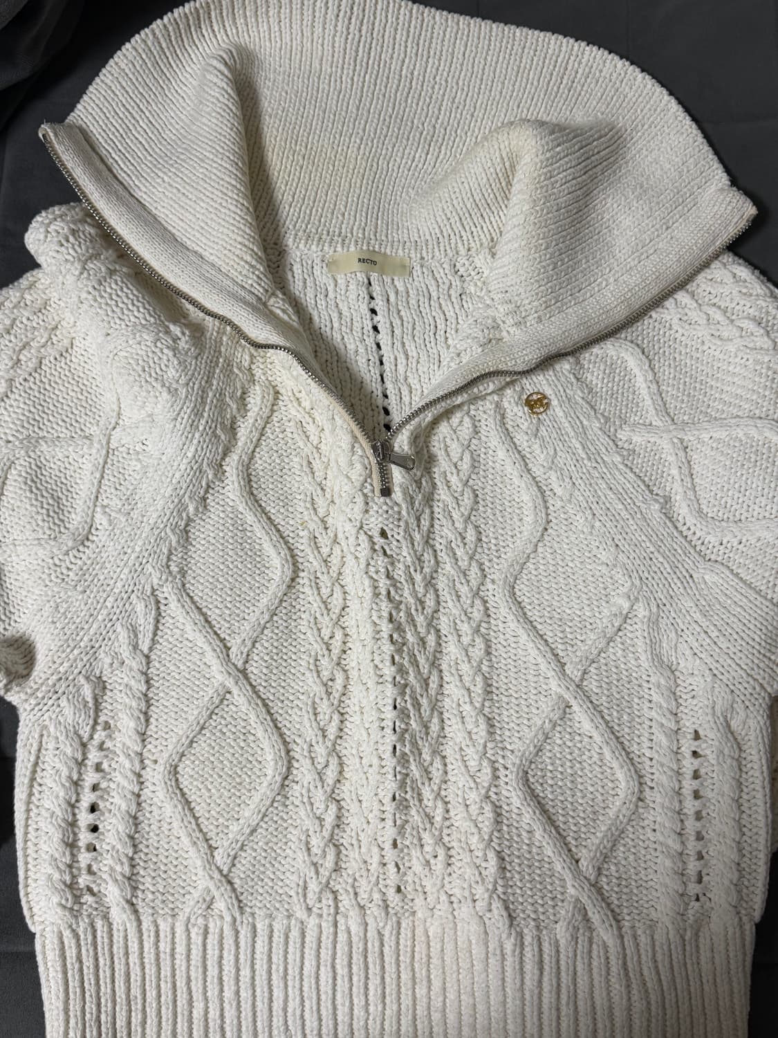 렉토  CABLE ZIP COLLAR KNIT 케이블 니트 집업 상품이미지3