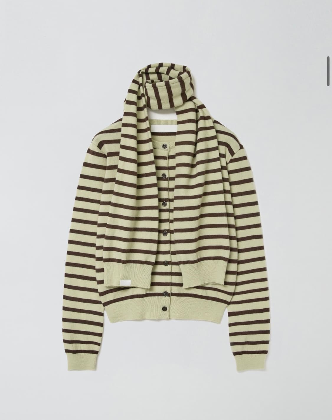 마조네 스트라이프 가디건 머플러 세트 상품이미지1