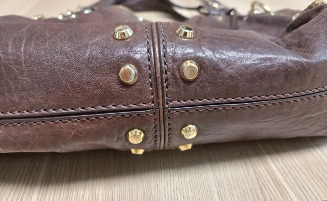 마이클 코어스(Michael Kors) 브라운 레더 스터드 토트백 상품이미지4