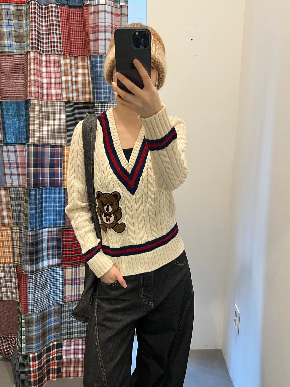 히스테릭 글래머 퍽베어 꽈배기 니트 상품이미지2