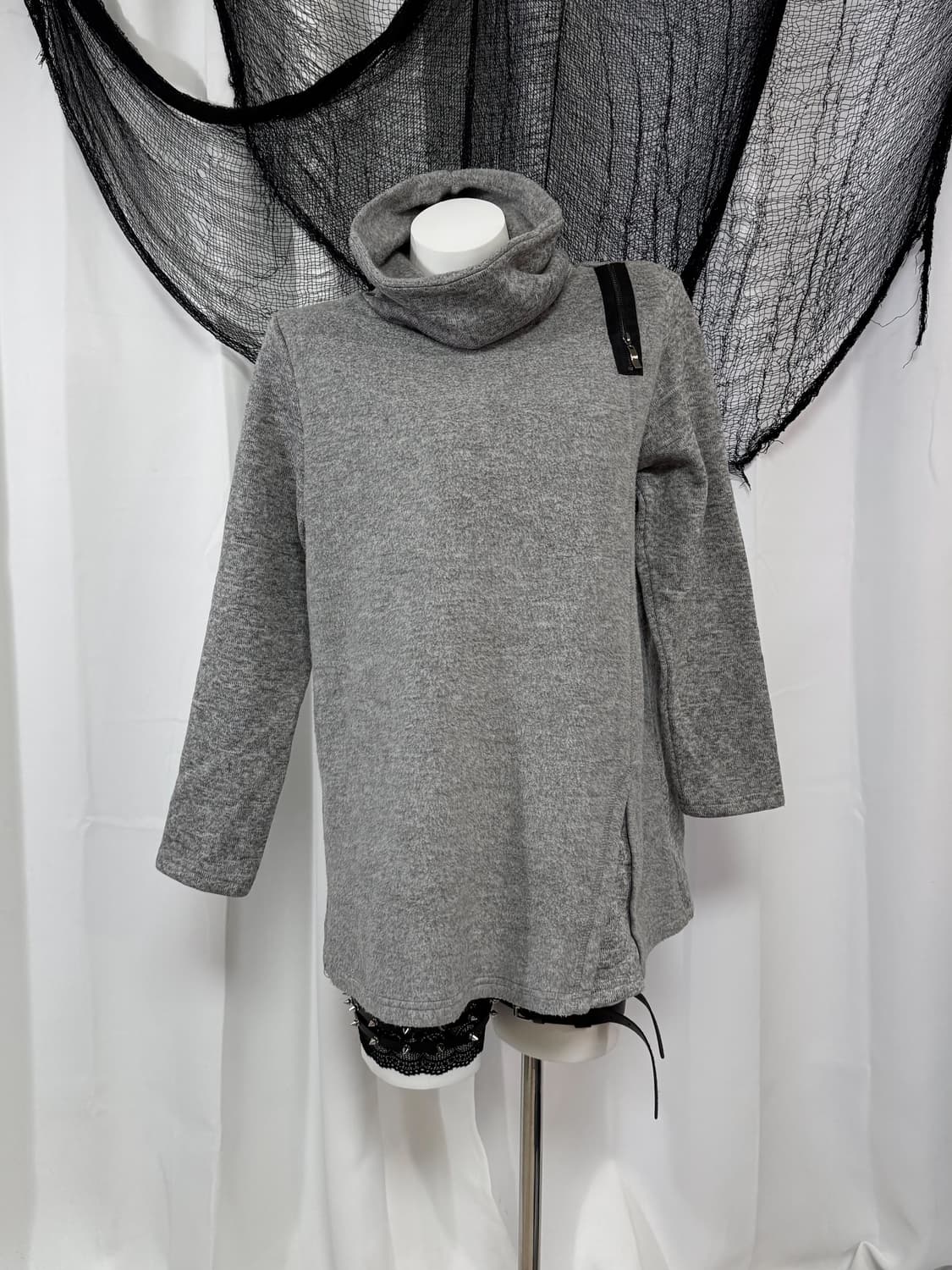 gray zipper knit 상품이미지1