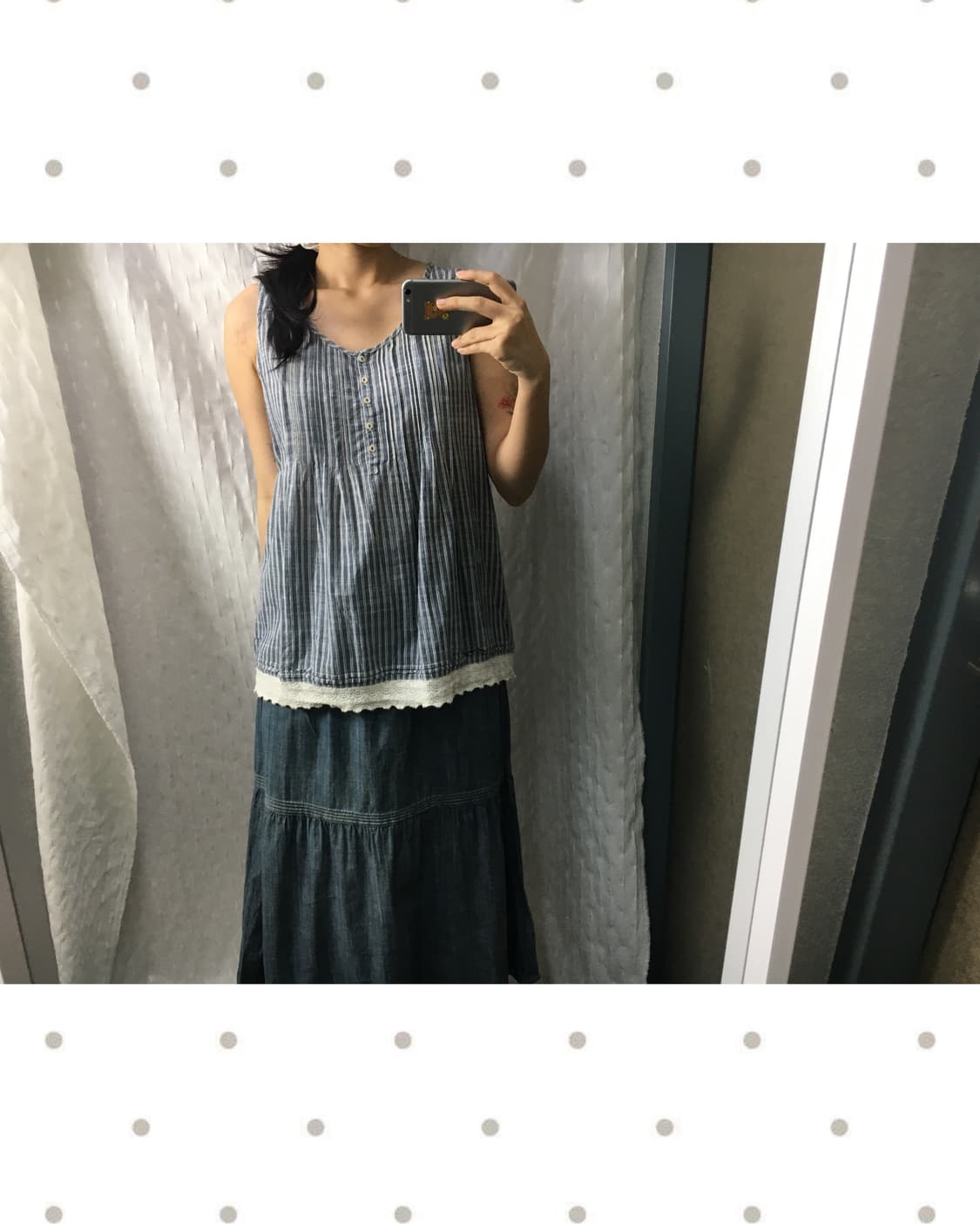 스트라이프 크로쉐 슬리브리스 상품이미지2