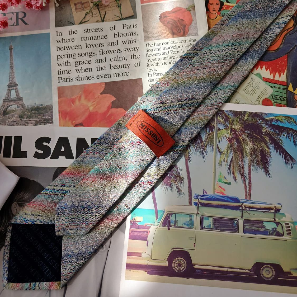 미쏘니 실크 실버 멀티 자카드 넥타이 8.8cm A+등급 A19433
 상품이미지6