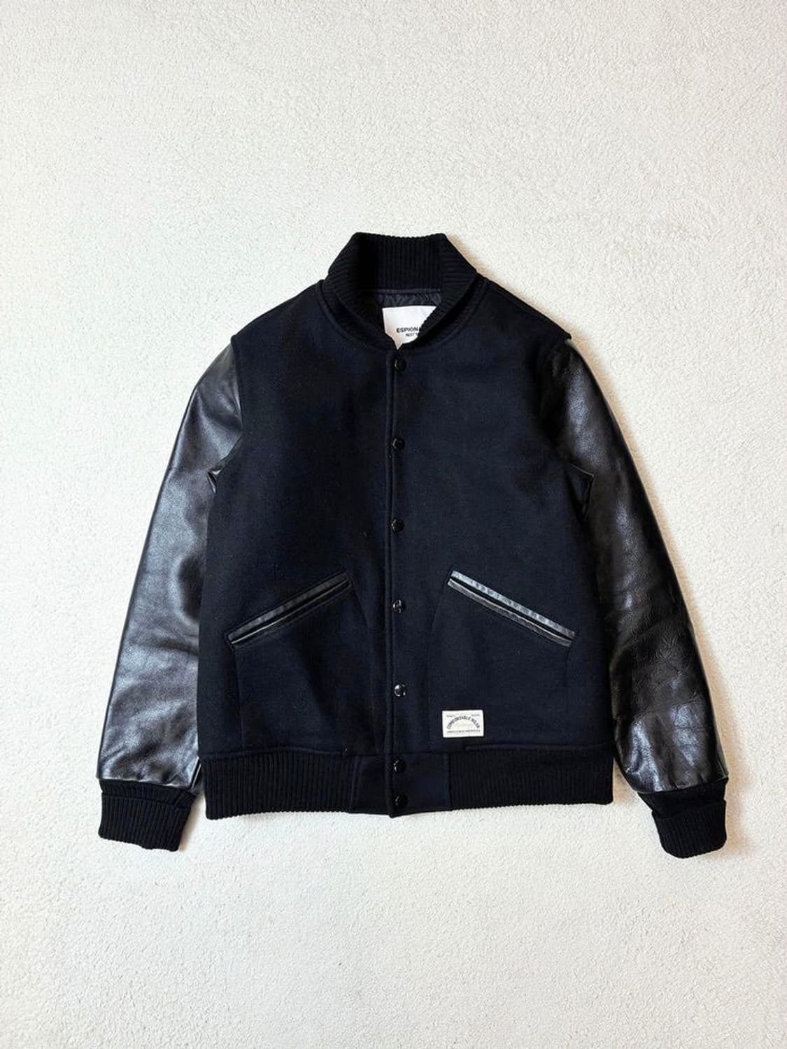 에스피오나지 신슐레이트 울 소가죽 배색 바시티 자켓 PN6949 상품이미지1