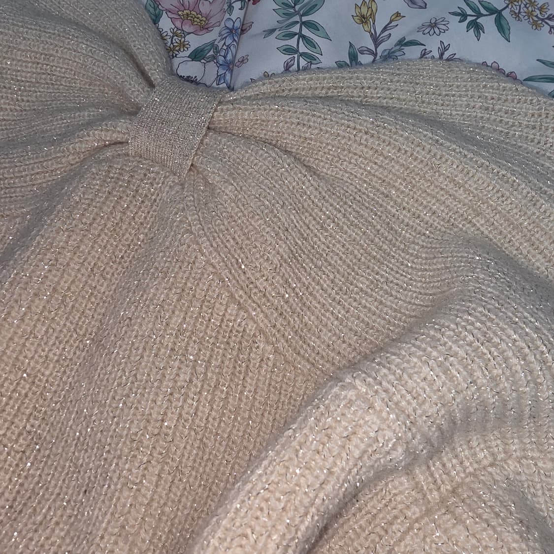 일본빈티지)빅리본 아이보리 양산형 모리걸st 글리터 로맨틱 니트스웨터 상품이미지2