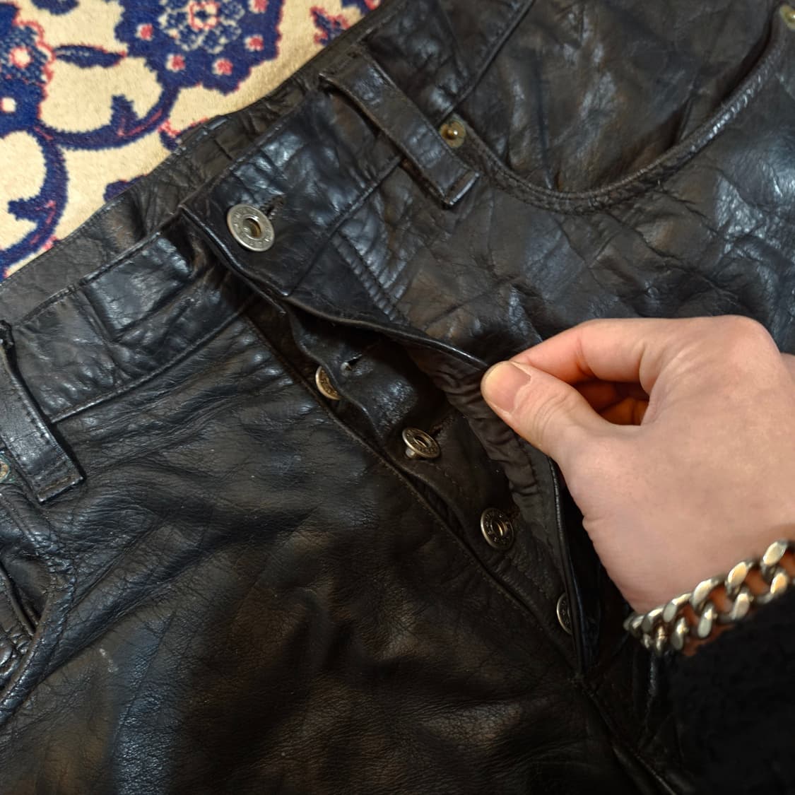 USA 아메리칸 빈티지 버팔로레더 스웨이드 롤업 팬츠 35 size 상품이미지6