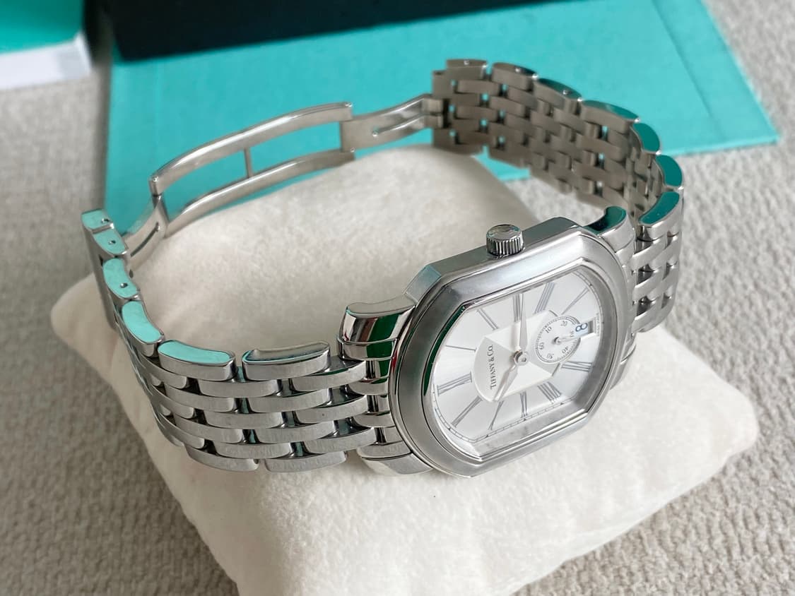 티파니 마크 쿠페 세컨 핸즈 스틸 남성용 쿼츠 라지 상품이미지5