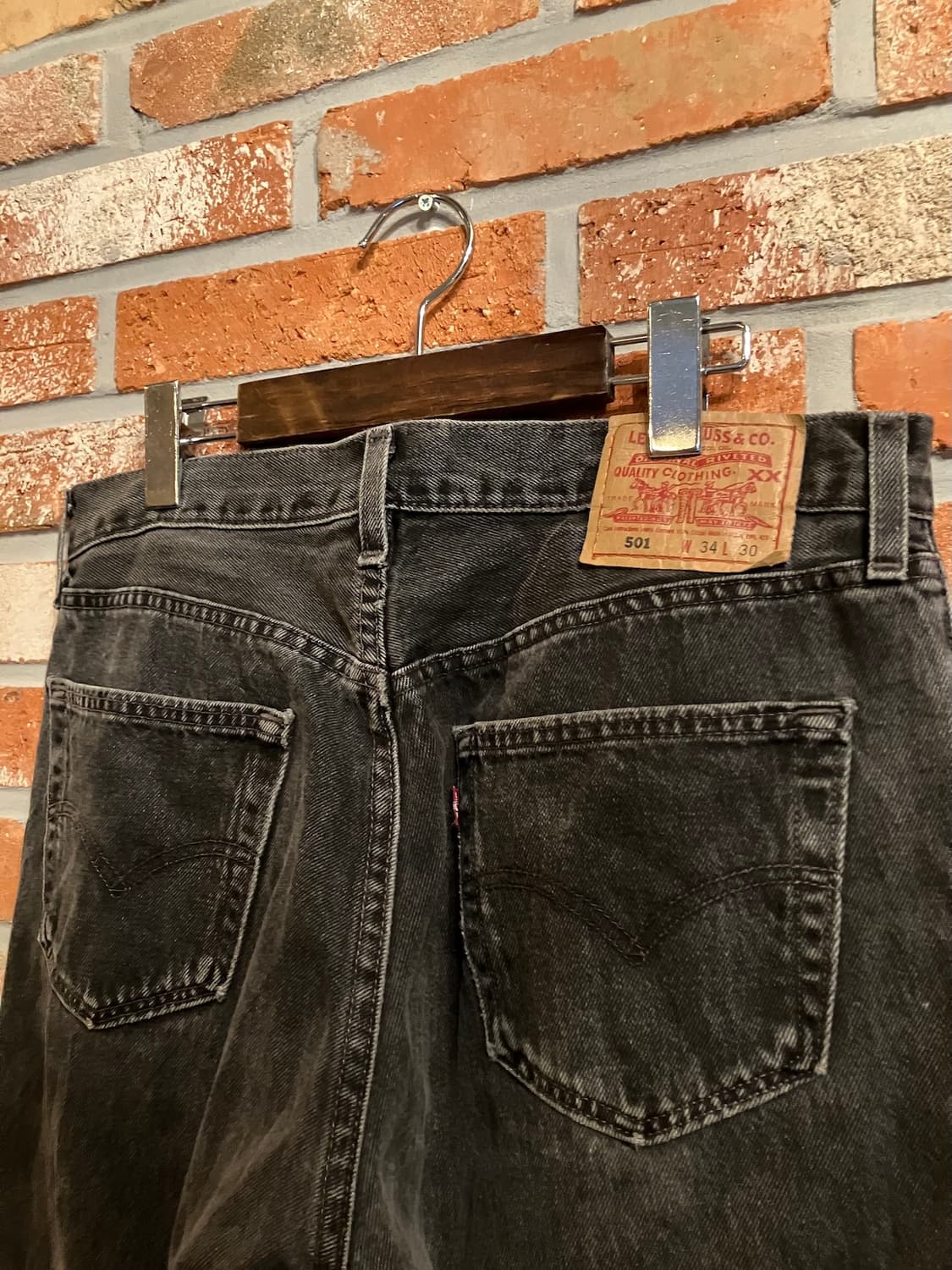 USA 빈티지 리바이스 501 0660 블랙진 흑청 데님 팬츠 상품이미지6