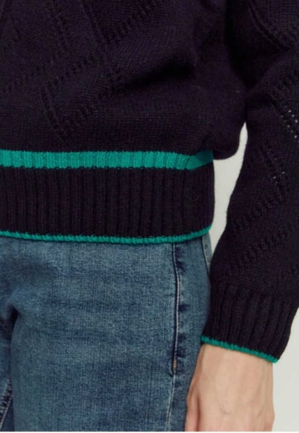 헤지스 라인배색 캐시미어혼방 울니트 가디건 66사이즈 상품이미지5