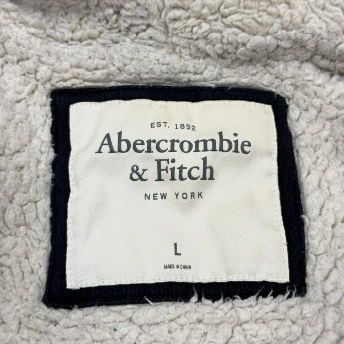 아베크롬비 빈티지 보아털 후드집업 자켓 네이비 L 상품이미지5