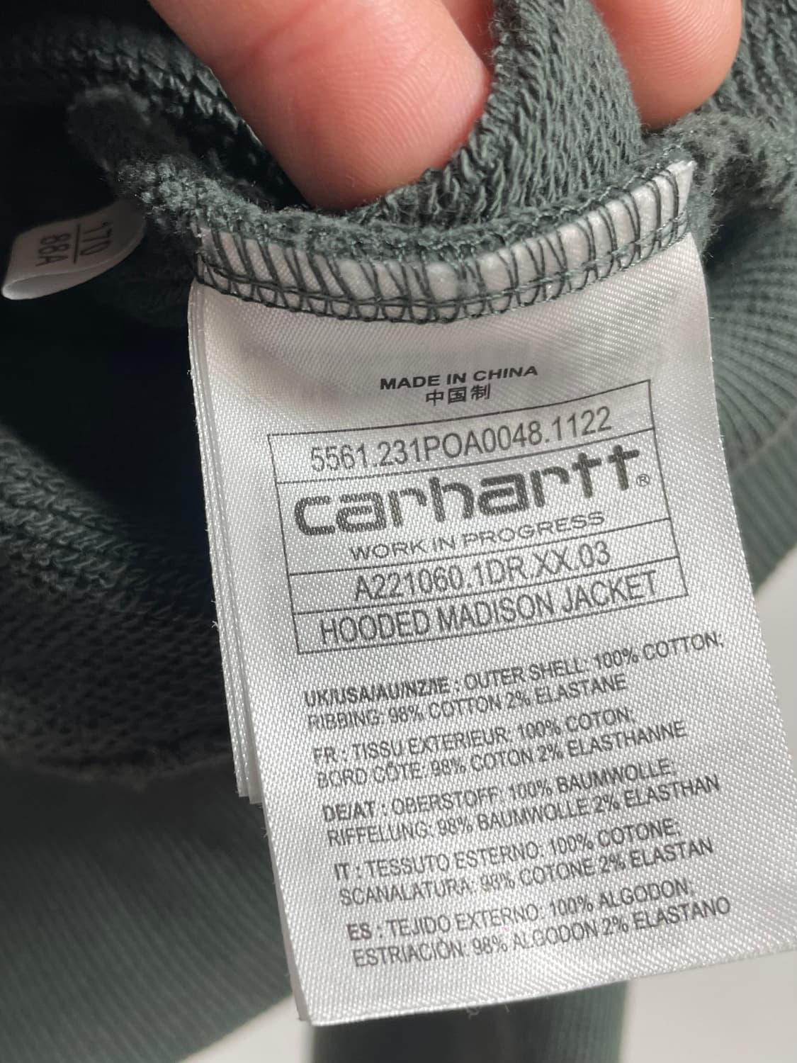 칼하트 카키 투웨이 후드집업 (on.157)   상품이미지6