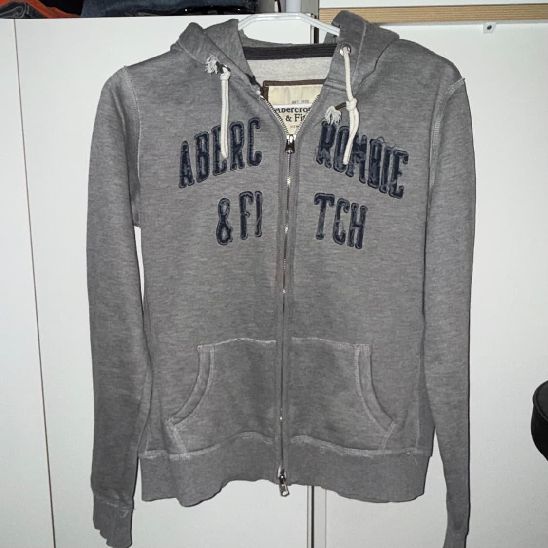 아베크롬비 2000s 그레이 더블지퍼 후드집업 S 상품이미지1