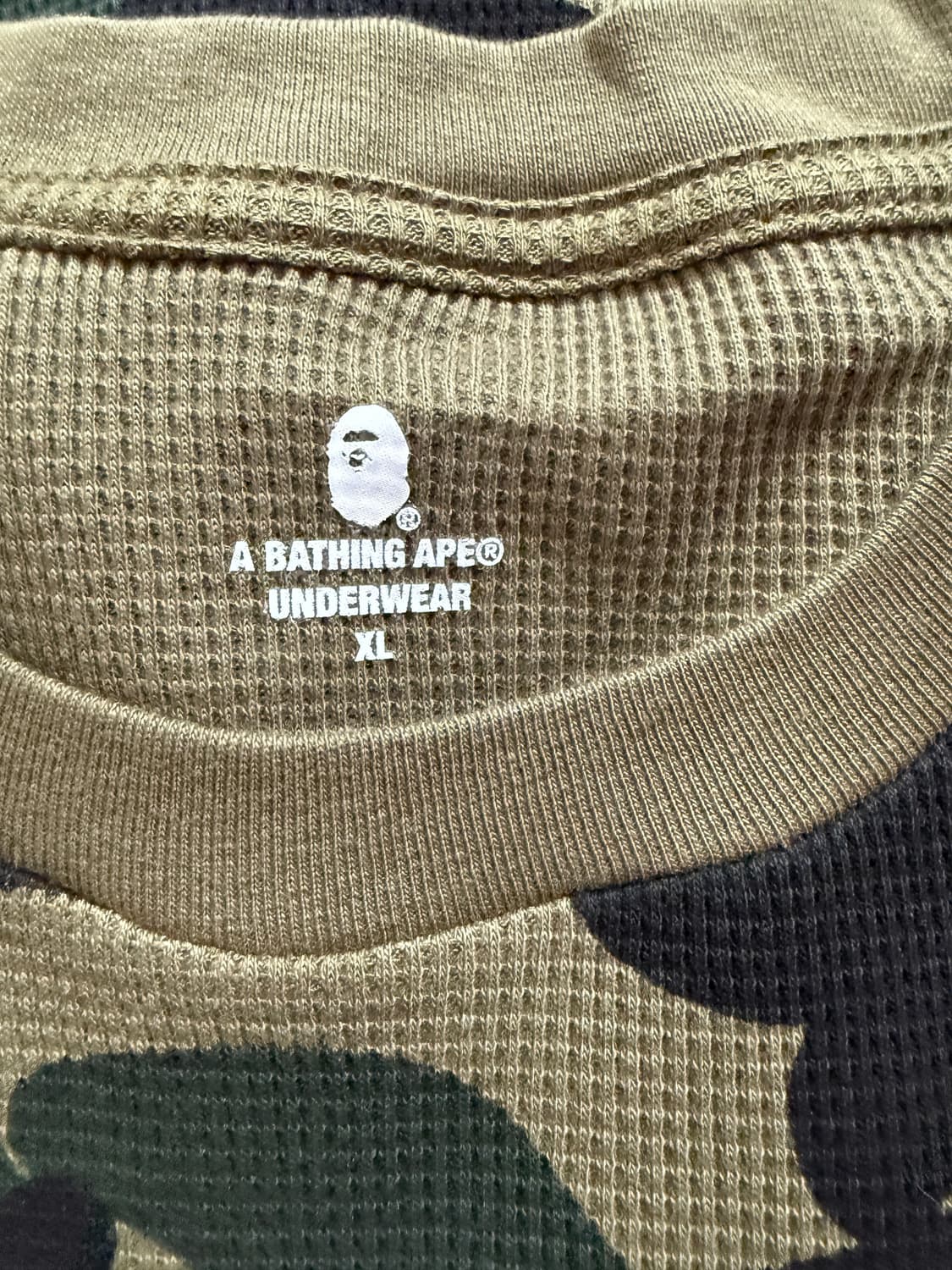 베이프 25fw 1st 카모 써멀 긴팔 티셔츠 그린 XL 상품이미지3