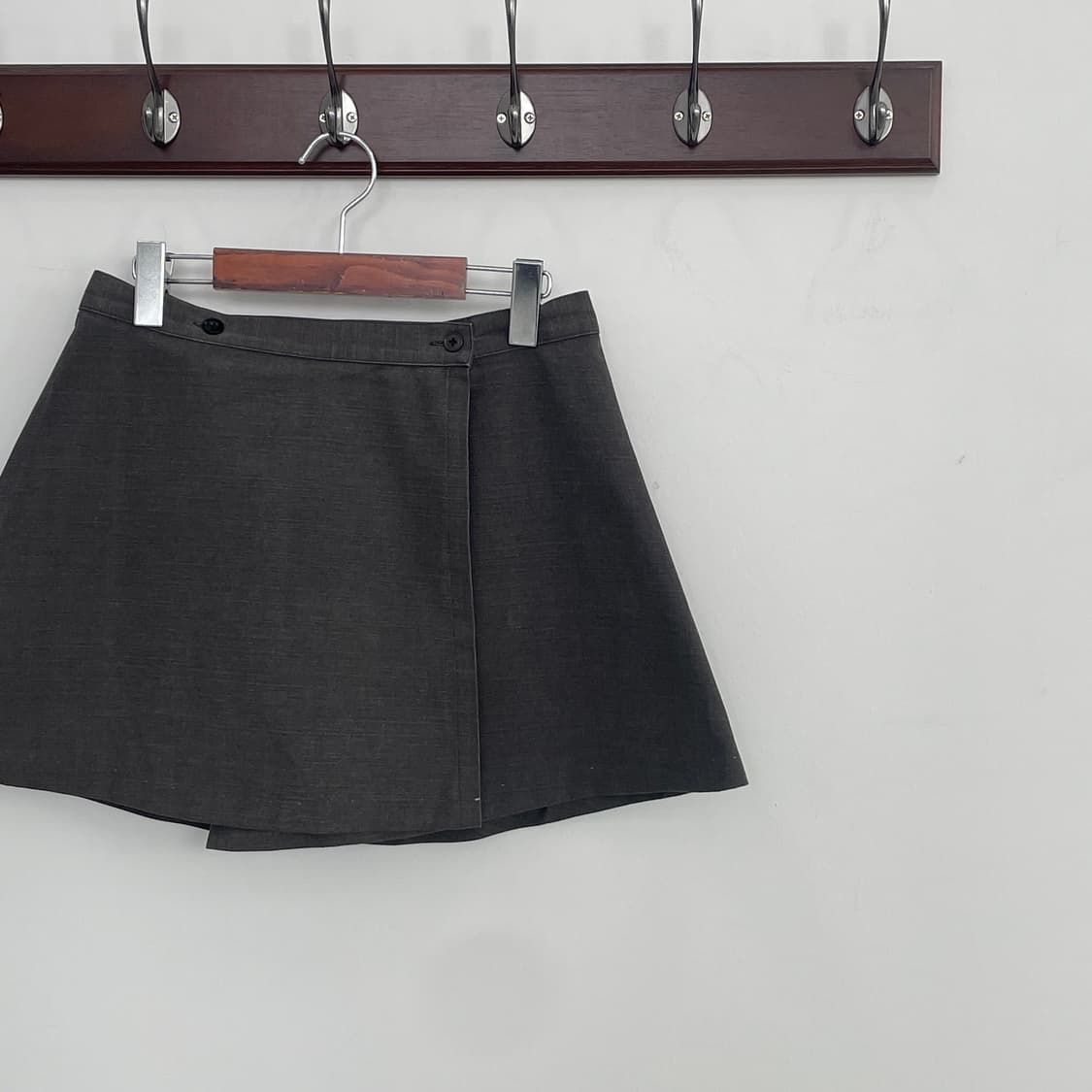 아페쎄 다크 브라운 레이어드용 랩 미니 스커트 상품이미지4