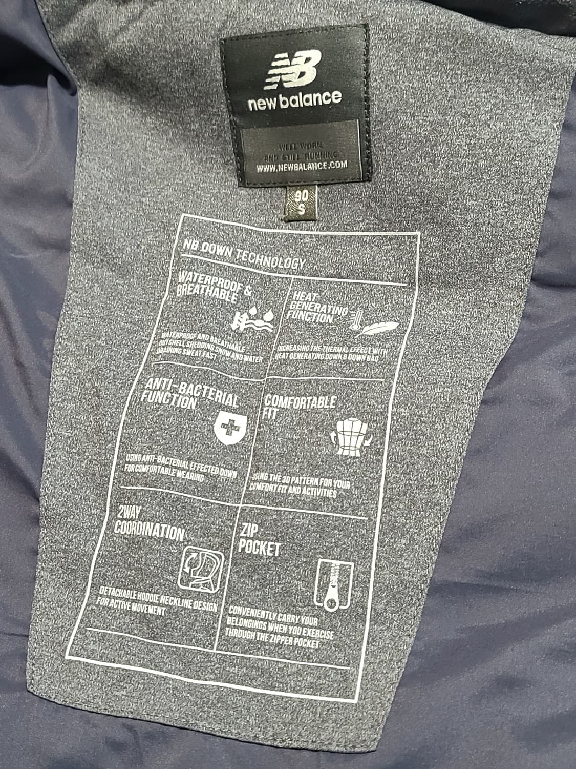 뉴발란스 스포츠 액티브 다운조끼  그레이) 90  S 상품이미지6