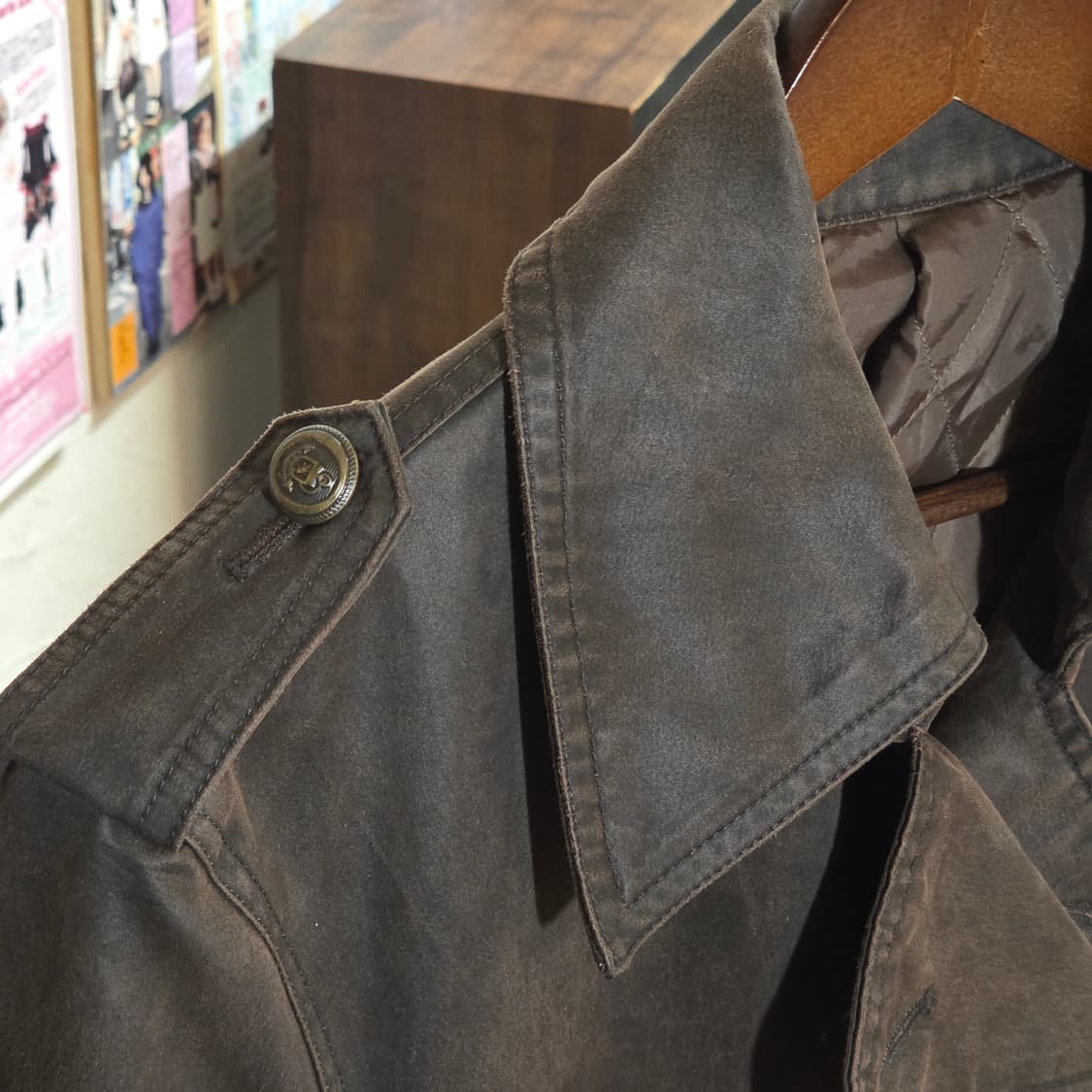 JPN 브라운 벨티드 더블 버튼 코트 상품이미지4