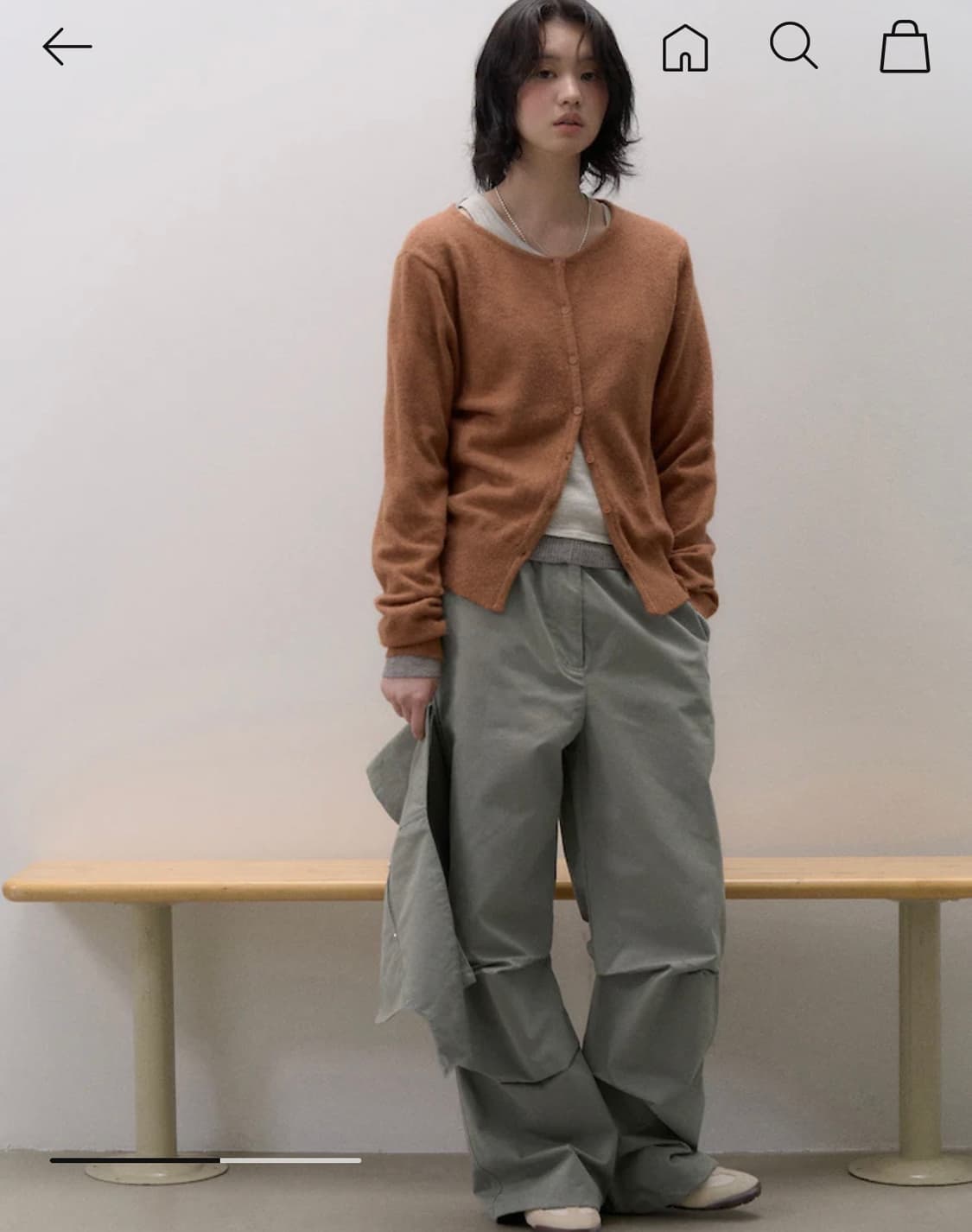 에잇세컨즈 코튼 변형 스커트 팬츠-그레이 상품이미지5