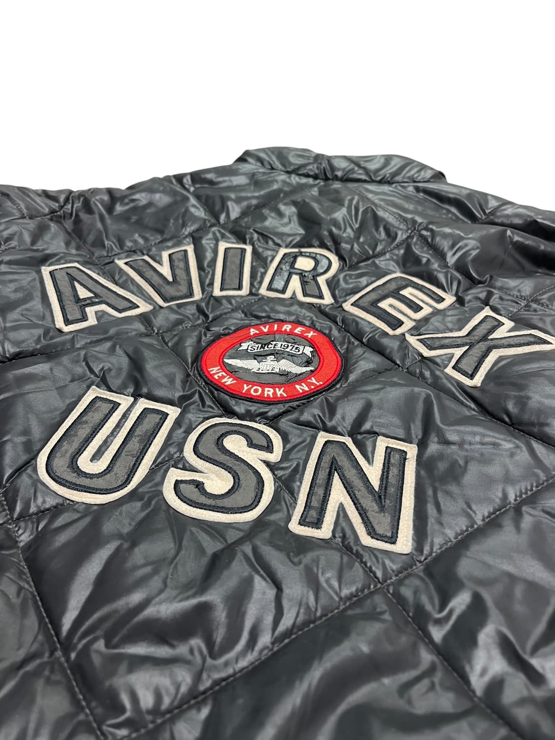 아비렉스 USN 빅 로고 블랙 퀼팅 패디드 재킷 L 상품이미지6