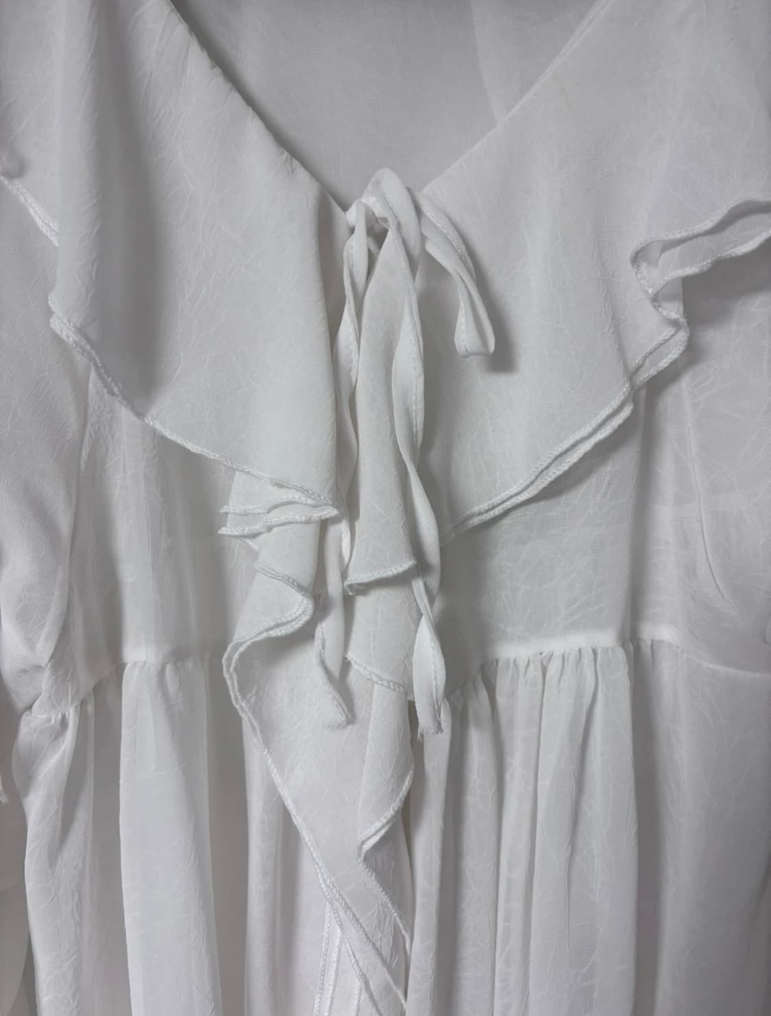 에이블리 쉬폰 프릴 러플 타이 블라우스 미니 원피스 상품이미지5