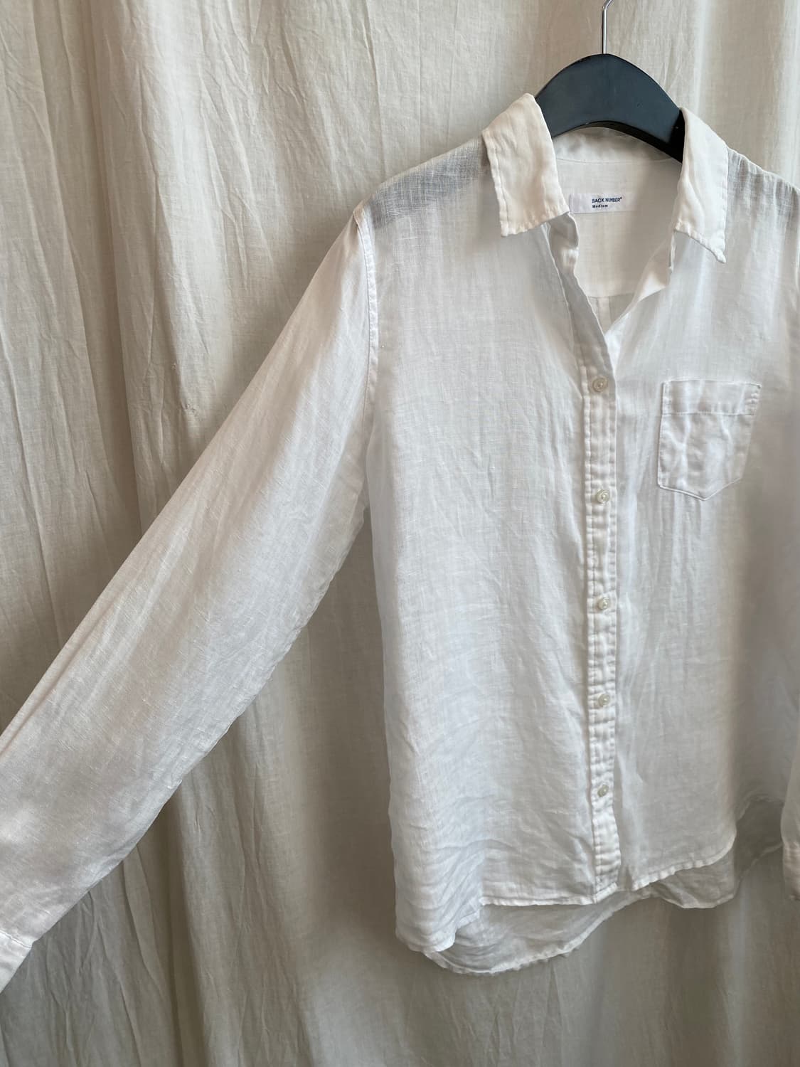 BACK NUMBER 화이트 린넨셔츠(M) 상품이미지7