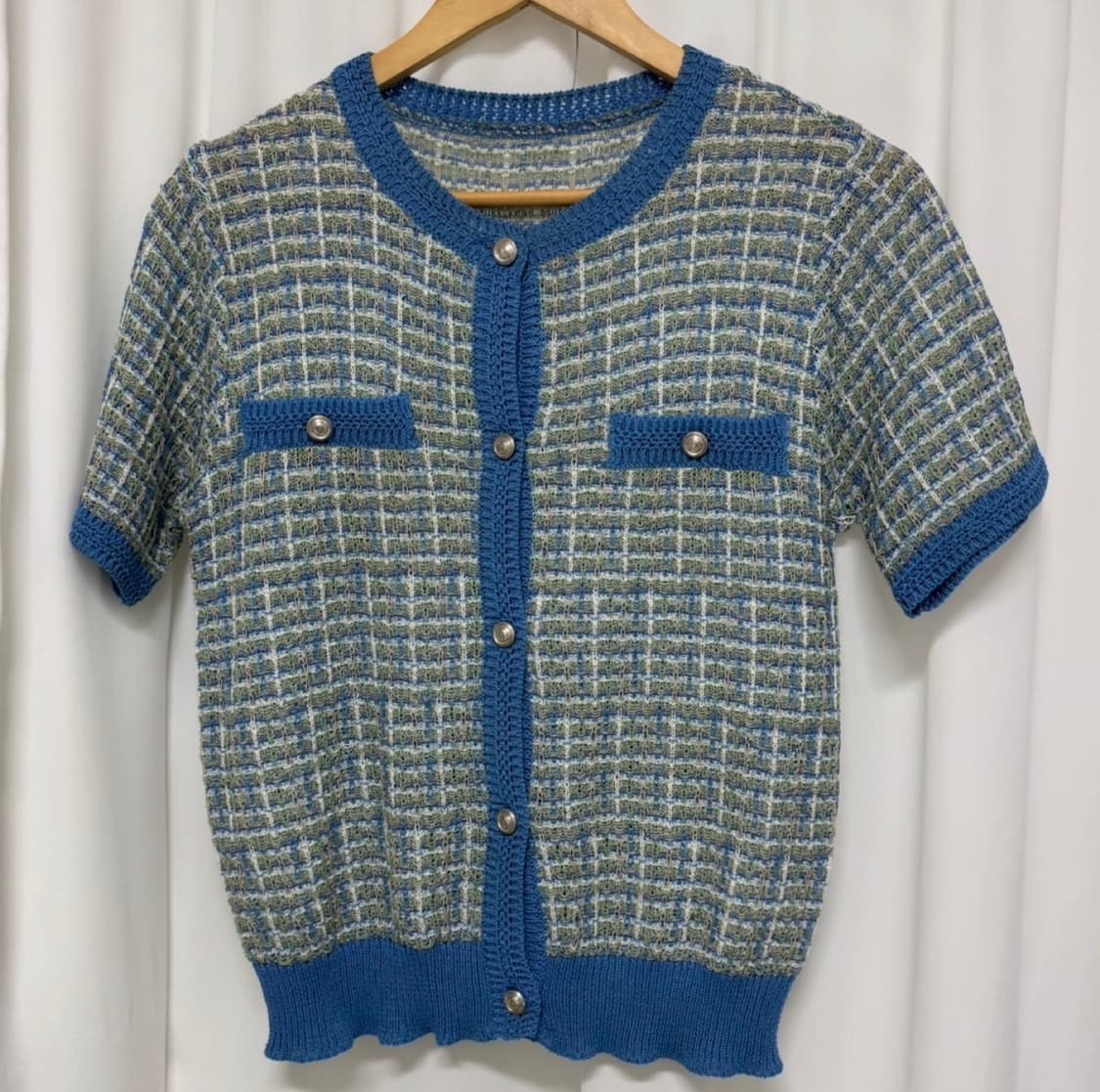 SI 씨 트위드 반팔 가디건 상품이미지2