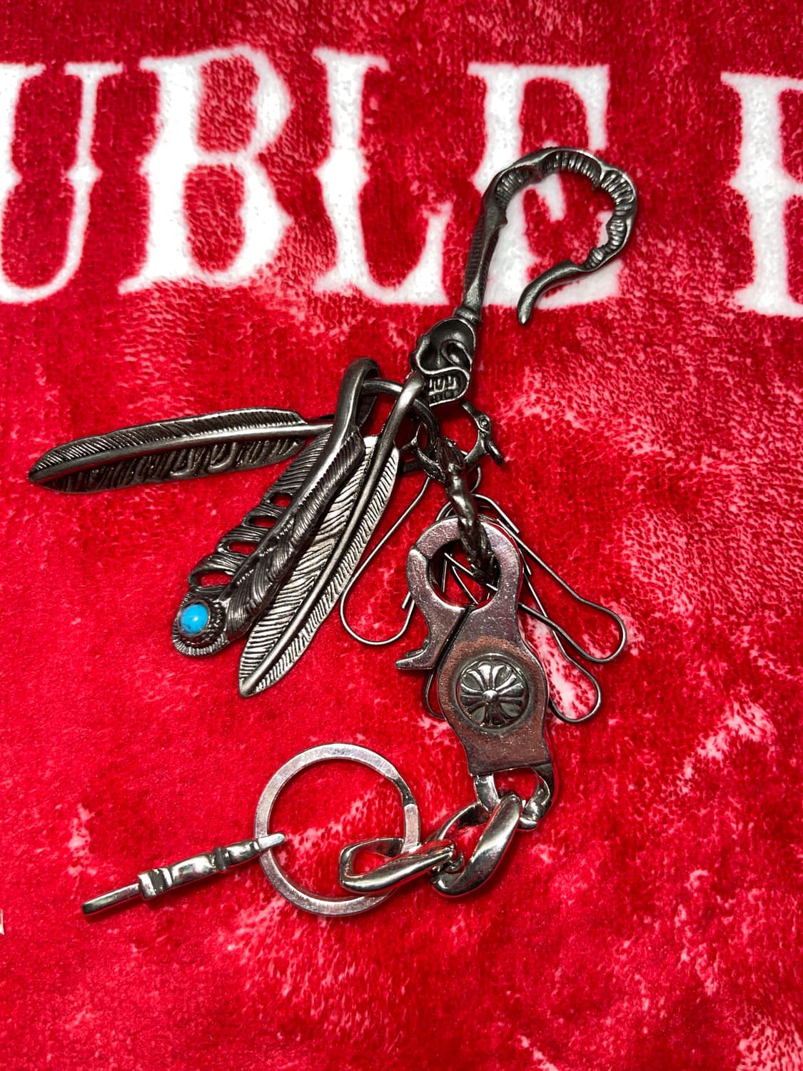 Vintage Skull Feather Keyring Set 상품이미지2