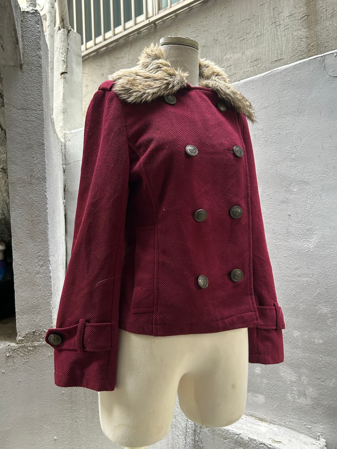 *rare design* 2000s JPN 나폴레옹 퍼 버건디 자켓 상품이미지2