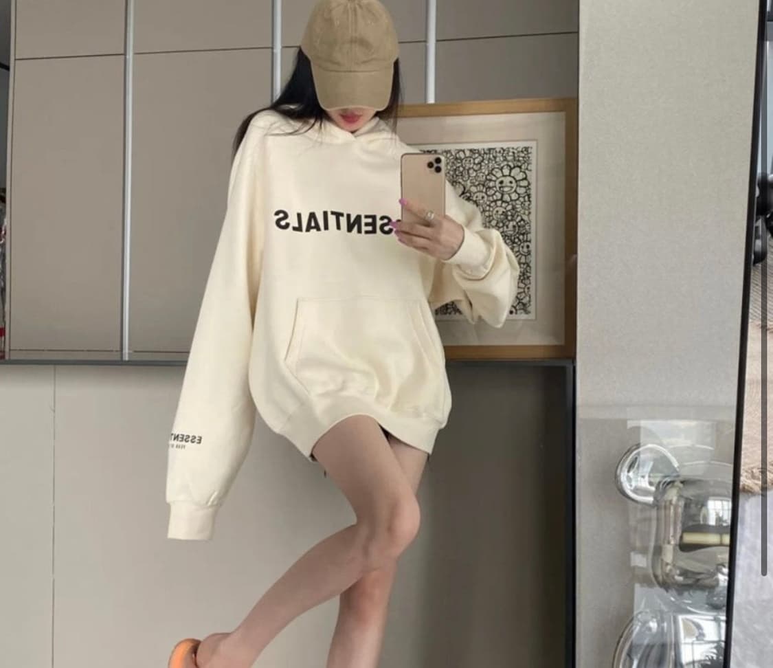 에센셜 후드티 화이트(새상품급) 상품이미지1