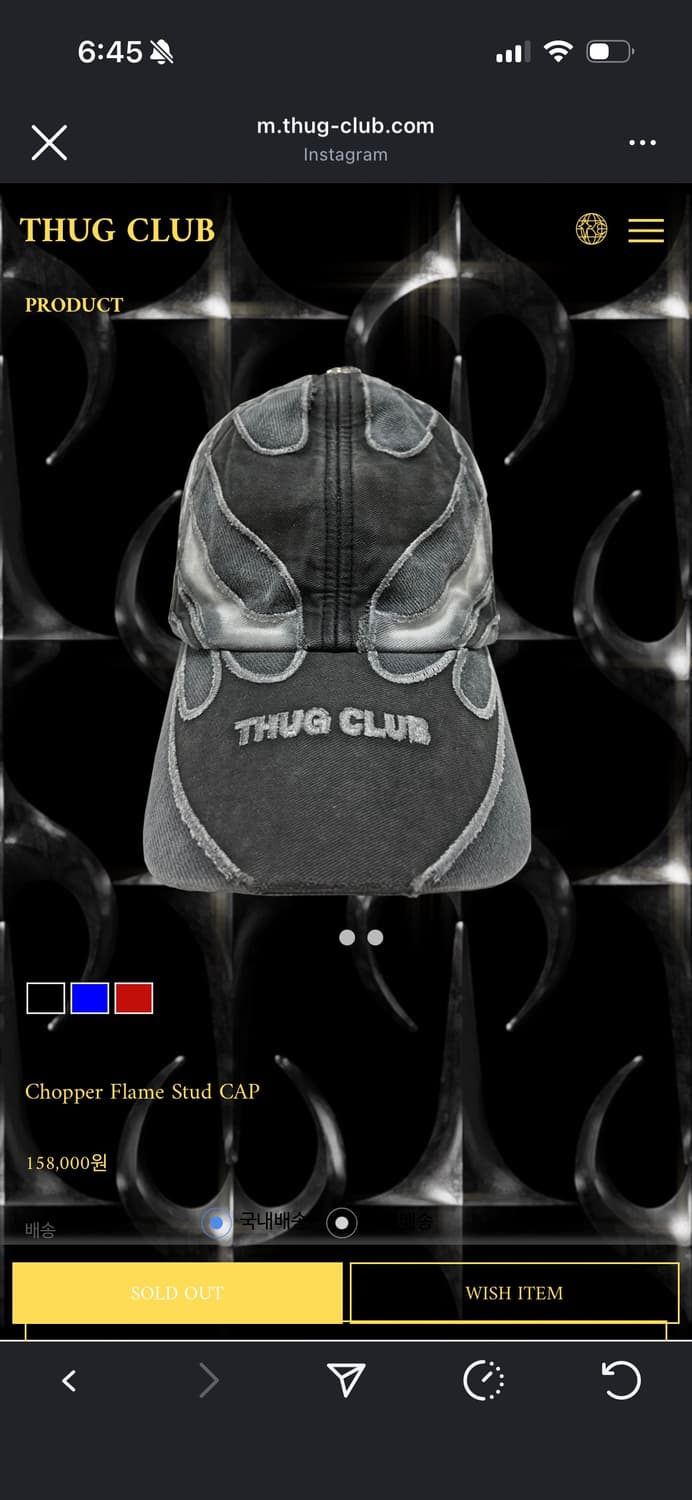 떠그클럽 쵸퍼 플레임 스터드 캡 상품이미지1