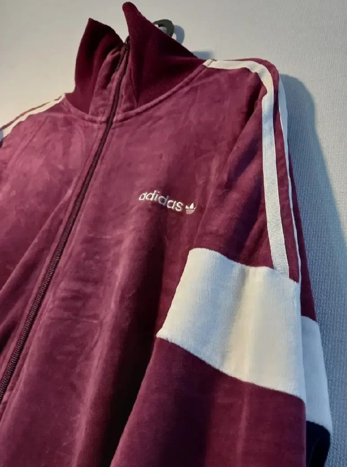 아디다스 희귀 벨벳 버건디 핑크 트랙탑 저지 져지집업110 상품이미지2