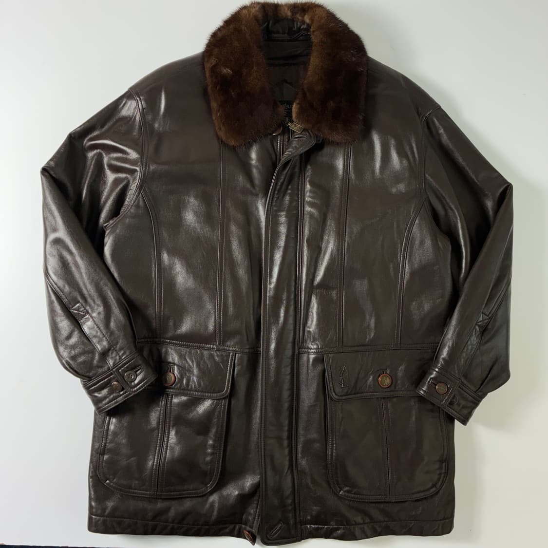 YSL 입생로랑 Ysl 다크브라운 비건레더 자켓 상품이미지1