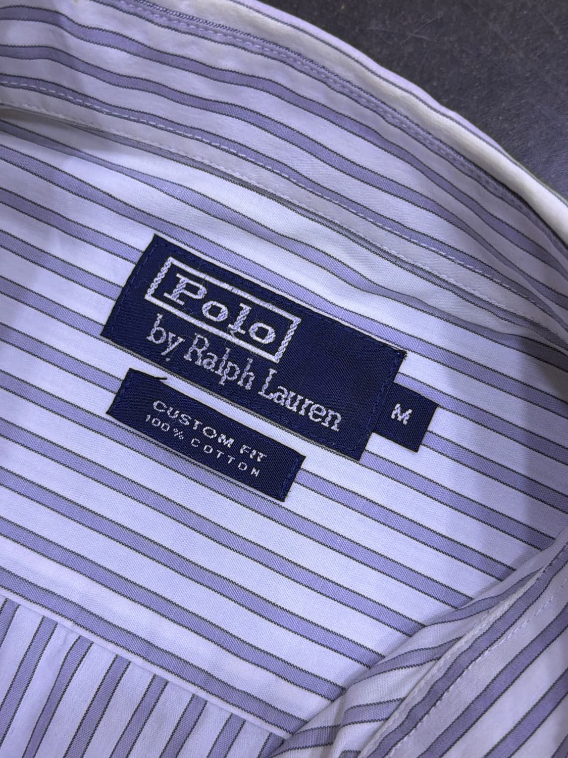폴로 랄프로렌 커스텀핏 스트라이프 네이비 셔츠 M 상품이미지8