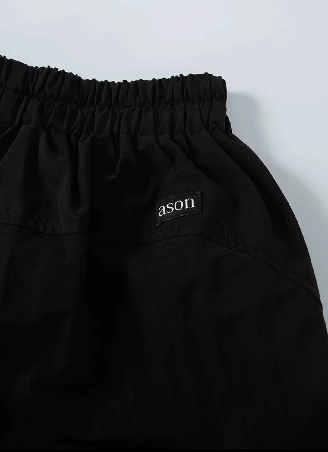 애즈온 윈드브레이커팬츠 블랙 상품이미지4