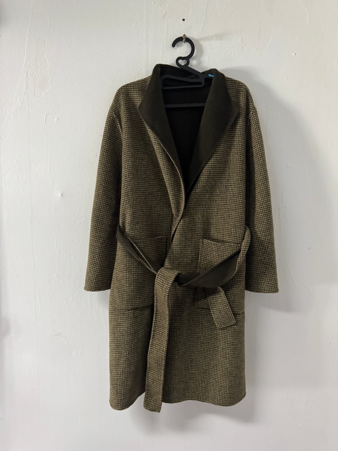 희귀!! 여성 지오송지오 핸드메이드 양면 체크 벨트 코트 66 상품이미지3