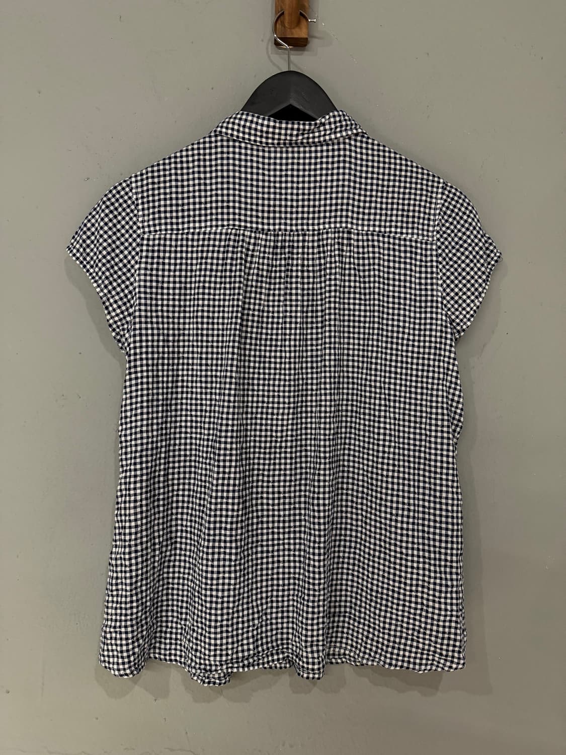 nerd navy check pattern blouse 상품이미지9