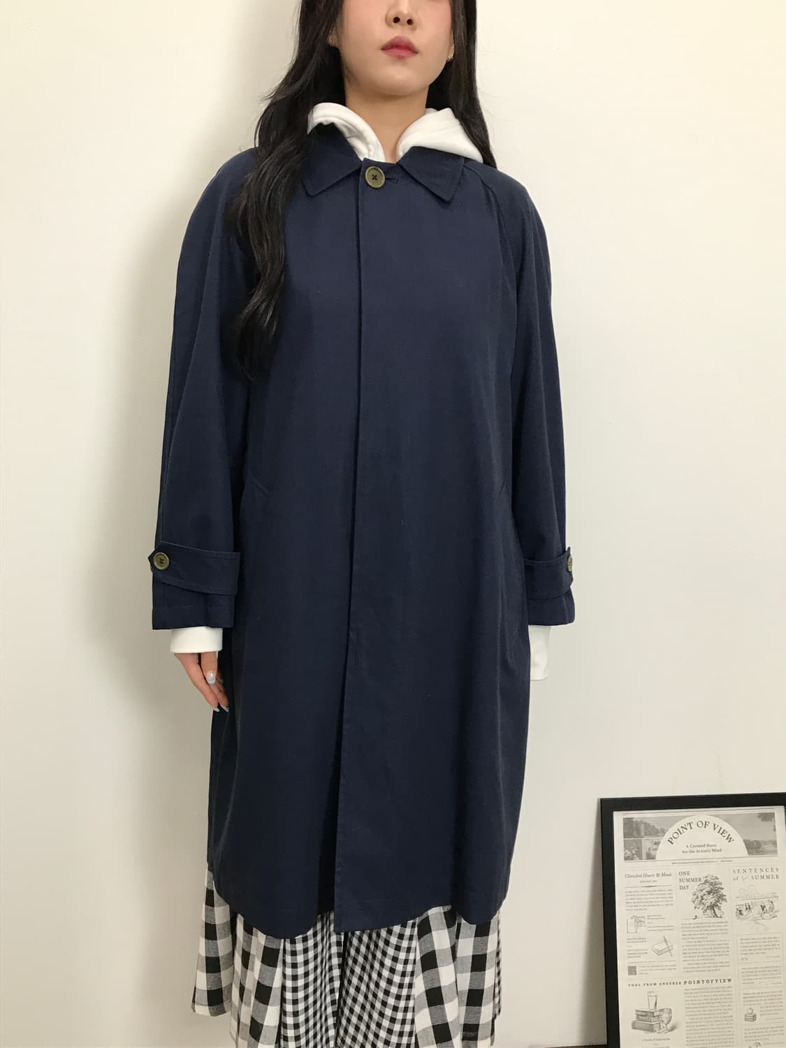 Ralph Lauren Navy Midi Coat 상품이미지2