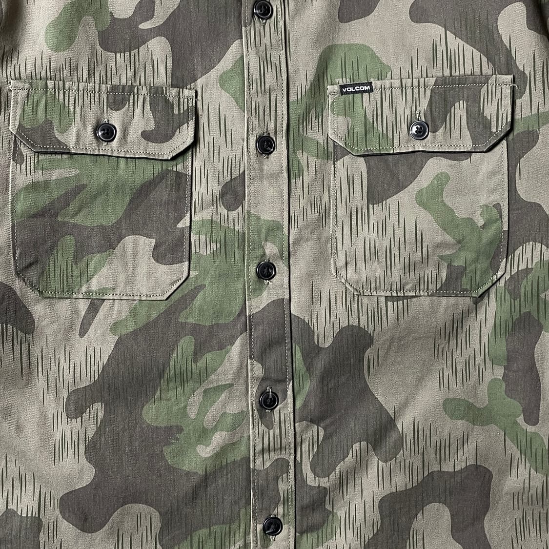 VOLCOM 빈티지 카키 카모패턴 퀄팅 밀리터리 셔츠 A00455 상품이미지3