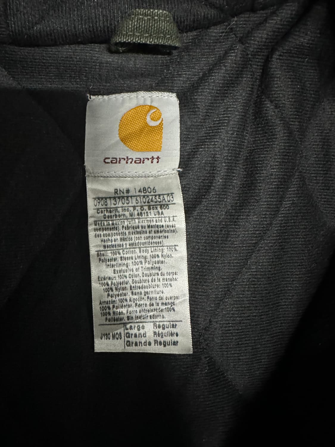 칼하트 j130 액티브자켓 mos L 상품이미지7