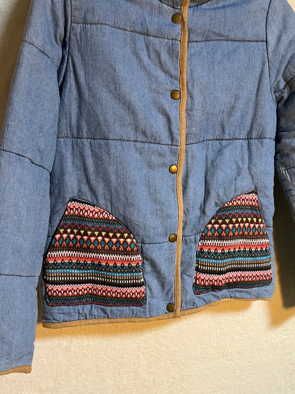 빈티지 히피 모리걸 에스닉 패턴 패딩 아우터 상품이미지3