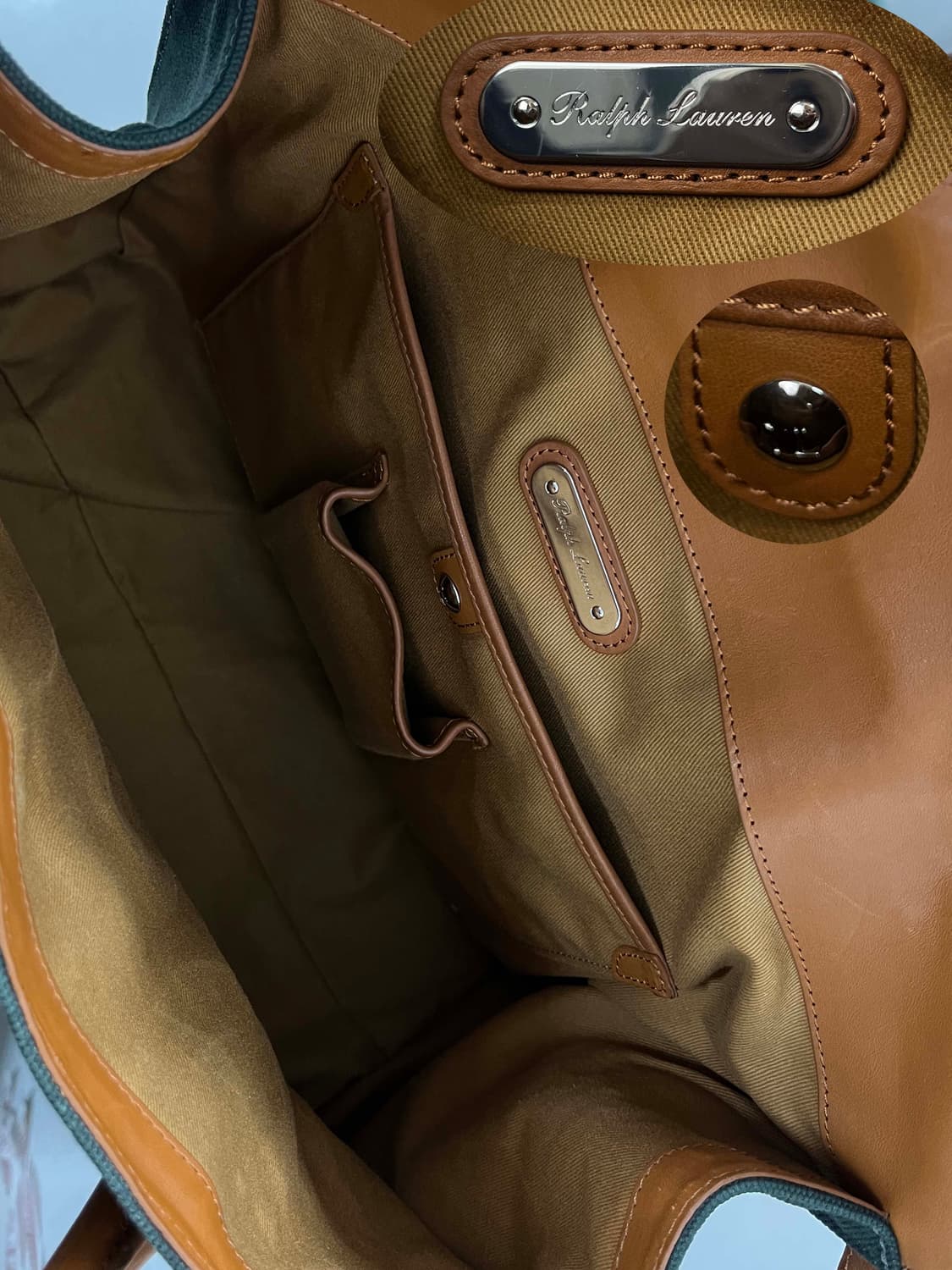 폴로 랄프로렌 컬렉션 카프스킨 소프트리키 33 캔버스 쿠퍼백 숄더 토트백 상품이미지10