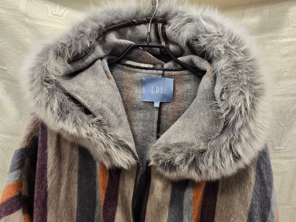 LBL 폭스 후드 알파카 숄코트 프리사이즈 상품이미지4