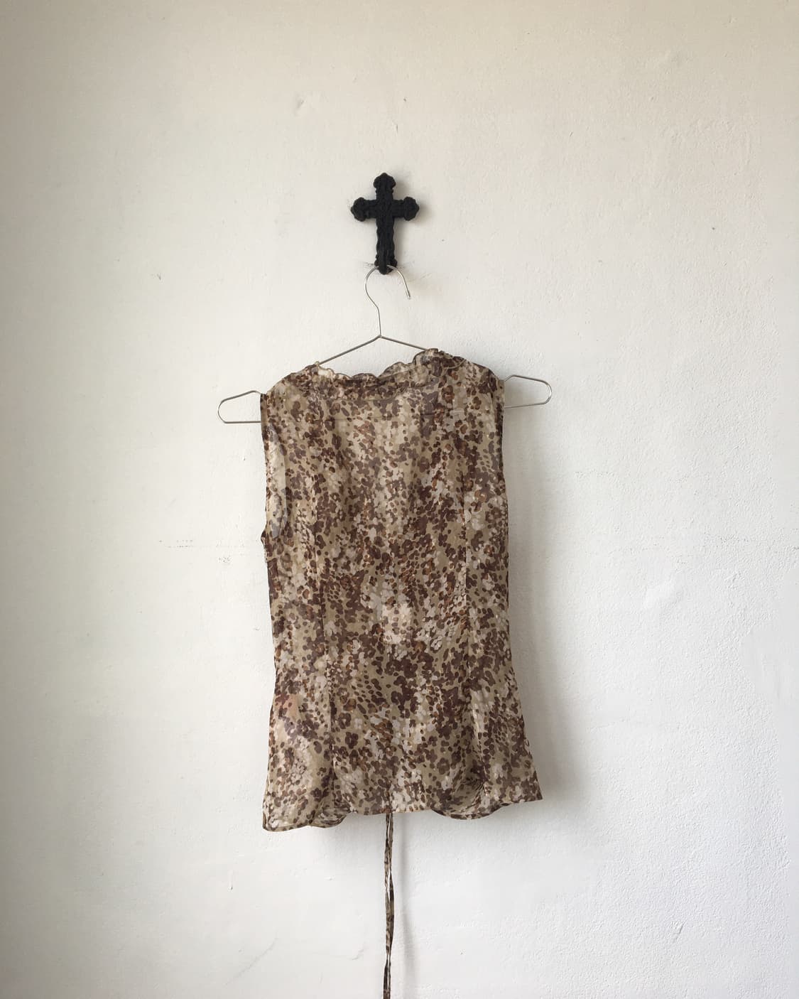 Pattern point shirring sleeveless 상품이미지4