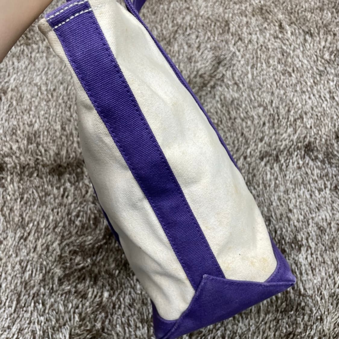 폴로 랄프로렌 퍼플 그린 빅포니 캔버스 토트백 상품이미지5