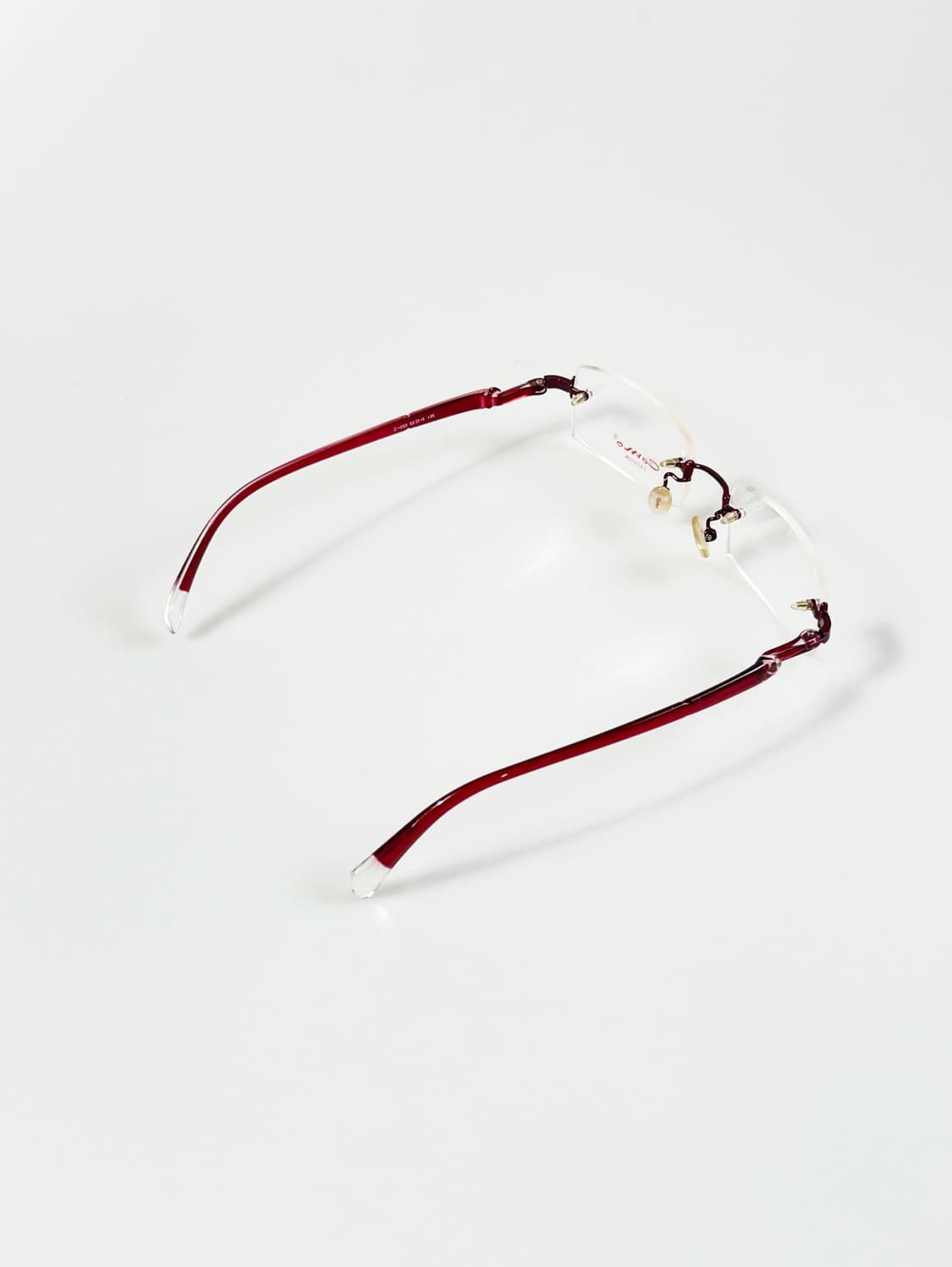 CAMO FASHION 무테 스퀘어 버건디톤 빈티지 안경 상품이미지4