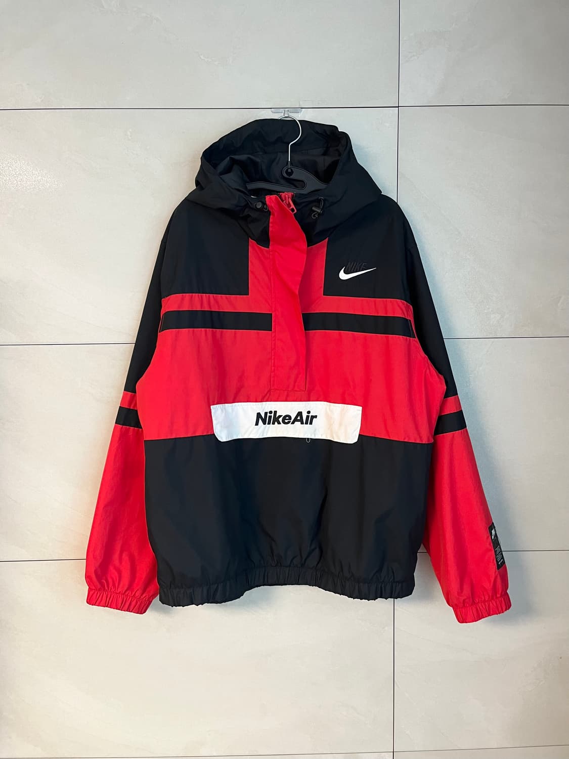 [XL] 나이키 NSW 에어 우븐 아노락 바람막이 레드 블랙 상품이미지1